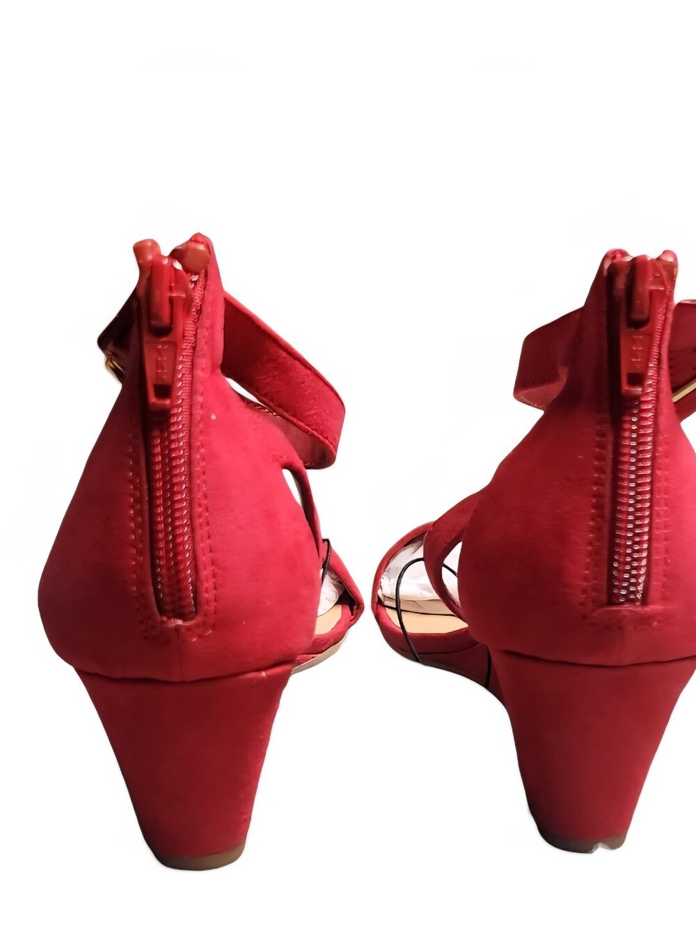 Sun + Stone Women's Jossie Faux Suede Wedge Sandals in red Size 8.5 - Picture 9 of 11